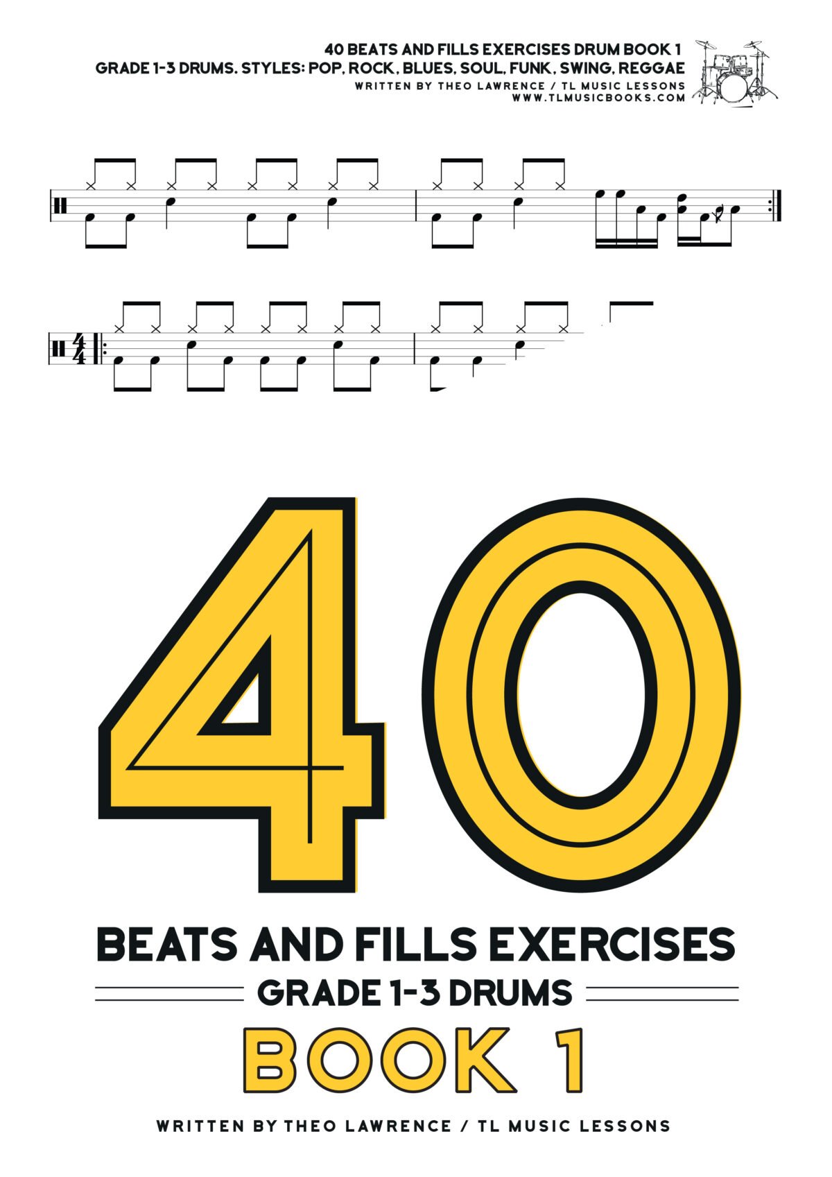 40 Beats and Fills Exercises Drum Book 1 – 2nd Edition